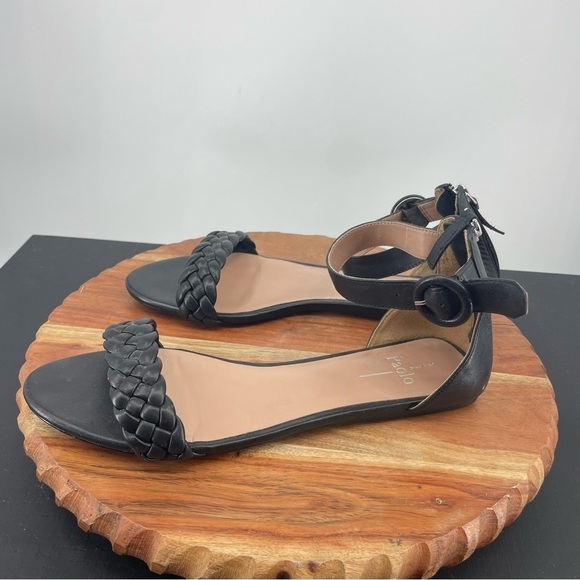 Linea Paolo Womens Lyla Black Ankle Strap Sandals Size 10 Medium (B, M) - Picture 3 of 6